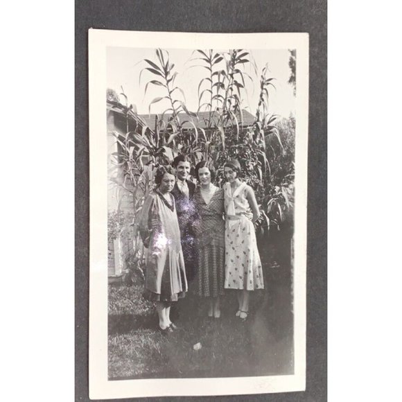 Family in Corn Field Found Photo Tall Corn Stalks 1930s Farming Ag Snapshot - Picture 5 of 6